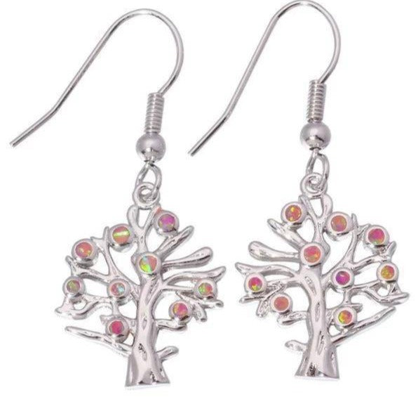 Boucles d'Oreilles Arbre de Vie Orange