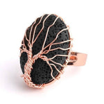 Bague Arbre de Vie <br> Pierre Volcanique