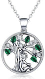 Collier Arbre de Vie Argent Vert