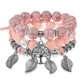Bracelet Arbre de Vie Ethnique Rose