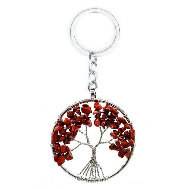 Porte-clé Arbre de Vie Onyx Rouge