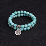 bracelet double en turquoise arbre de vie