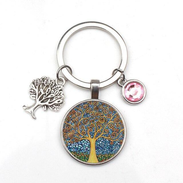 Porte-clé Arbre de Vie Rose