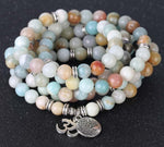 mala de 108 perles en amazonite