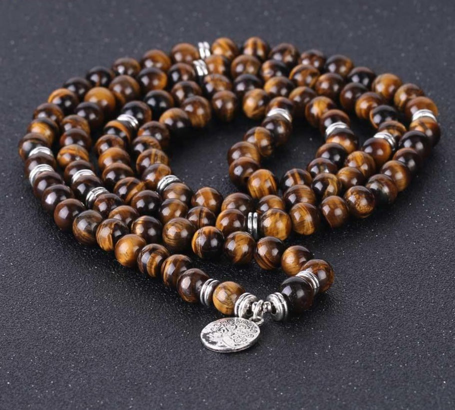 Mala 108 Perles Oeil de Tigre naturelles