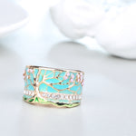 présentation bague arbre de vie azur