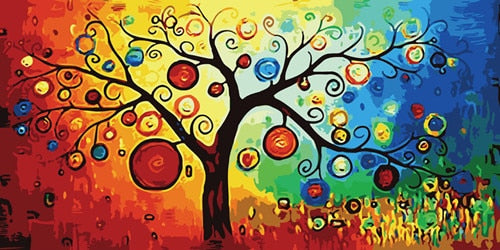 tableau arbre de vie abstrait
