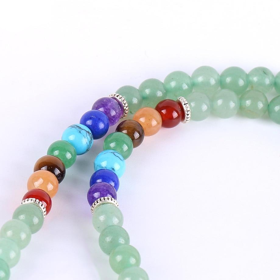 Mala Bouddhiste 108 Perles en aventurine verte