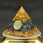 orgonite avec une fleur de vie