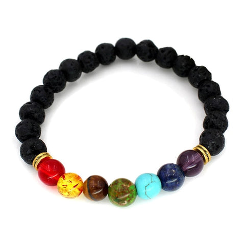 Bracelet 7 Chakras Pierre de Lave