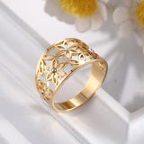 Bague Femme Fleur de Vie couleur or jaune