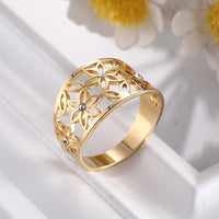 Thumbnail for Bague Femme Fleur de Vie couleur or jaune
