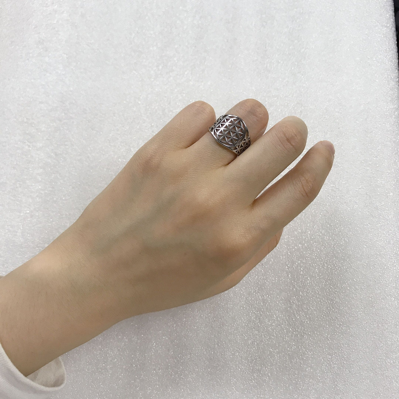 Bague Fleur de Vie <br> Incrusté