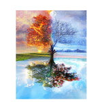 tableau arbre de vie avec les quatre saisons