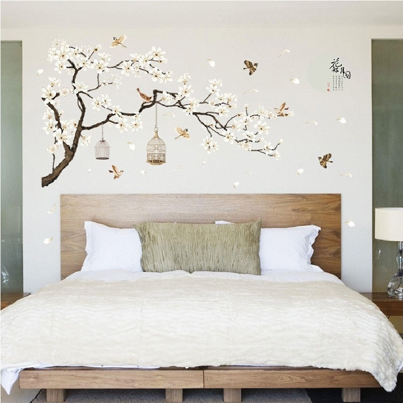 stickers arbre de vie blanc pour chambre bébé