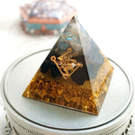pyramide orgonite en obsidienne