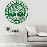Stickers Muraux Arbre de Vie avec Racine couleur vert