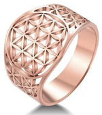 bague fleur de vie couleur or rose