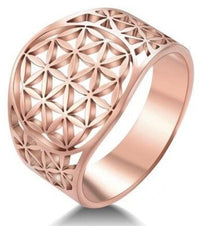 Thumbnail for bague fleur de vie couleur or rose