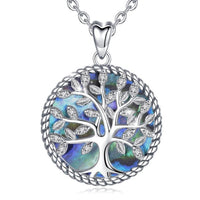 Thumbnail for collier arbre de vie argent et bleu nacré