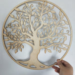 décoration arbre de vie en cercle bois