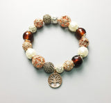 joli bracelet en perles d'argent arbre de vie