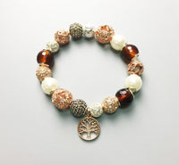 Thumbnail for joli bracelet en perles d'argent arbre de vie