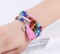 Thumbnail for bracelet mala en quartz rose