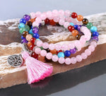 Bracelet Mala quartz rose