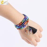 Thumbnail for bracelet mala 108 perles avec un arbre de vie